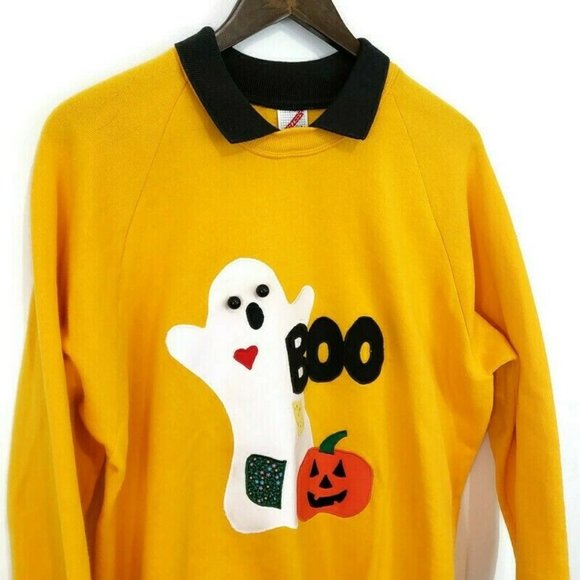 Jerzees Womens Vintage Halloween Ghost Sweatshirt - Picture 2 of 6